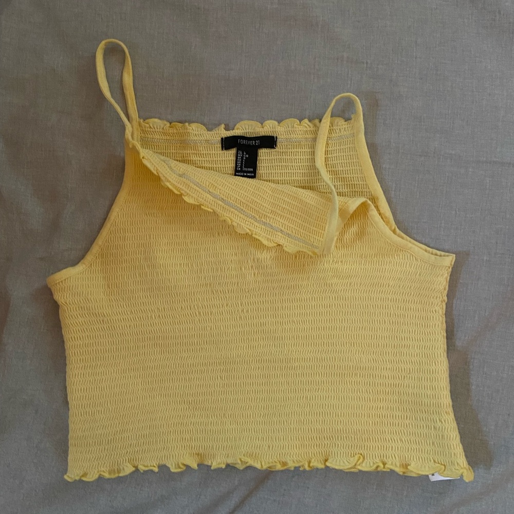 Forever 21 yellow cropped tank top